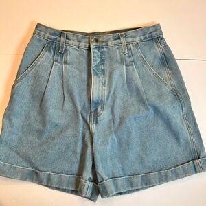 Bill Blass Jeans Vintage High Waist Denim Shorts Pleated Cuffed Size 14 NOS 90s